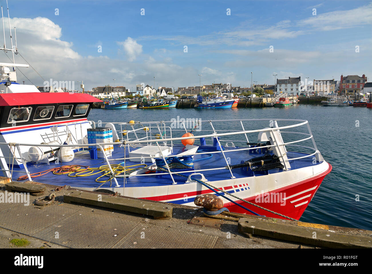 Fischerboot oder bei Guilvinec Le Guilvinec, eine Gemeinde im Département Finistère in der Bretagne in Frankreich Stockfoto