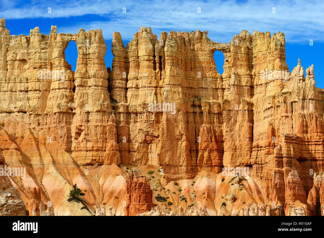 Abschnitt Fenster Felsformationen, Peckaboo Trail, Bryce Canyon National Park, Utah, USA Stockfoto