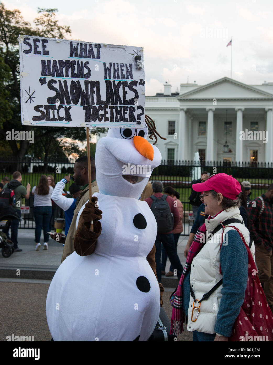 Die Demonstranten im Weißen Haus Stockfoto
