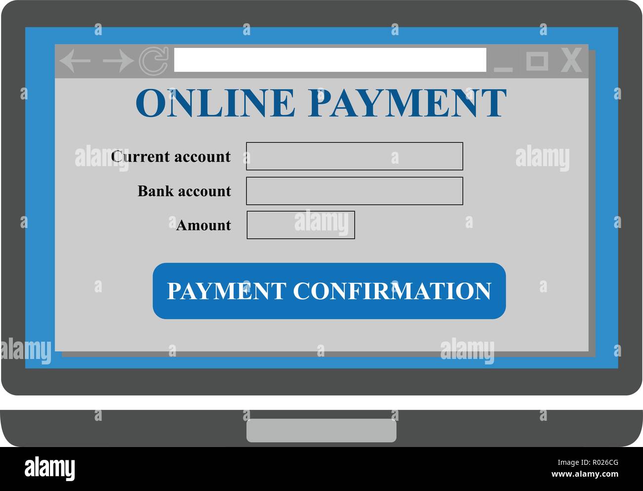 Online Pay-line Website mit Felder ausfüllen Stock Vektor