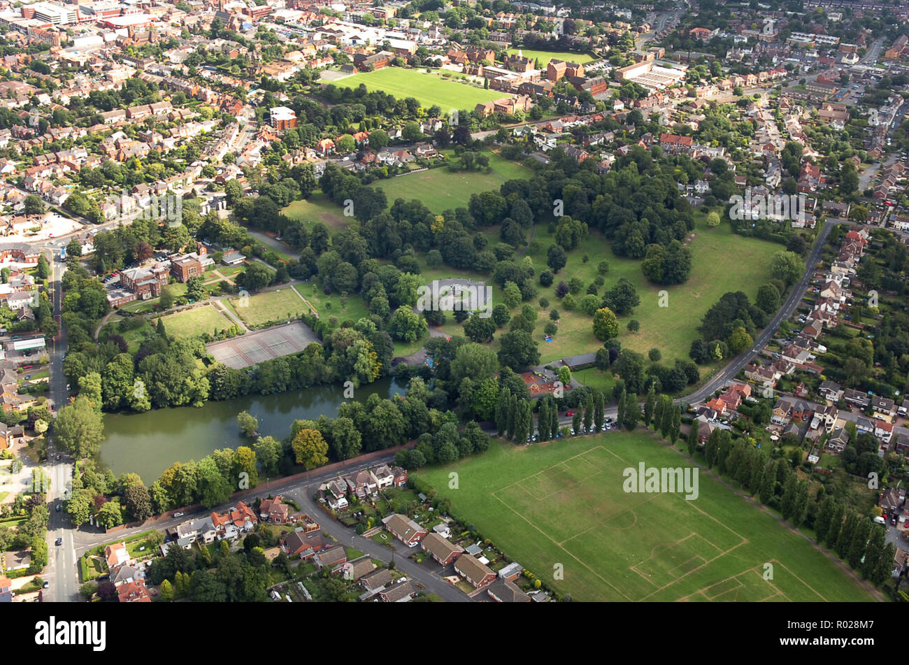 Luftaufnahme von Mary Stevens Park in Stourbridge Stockfoto