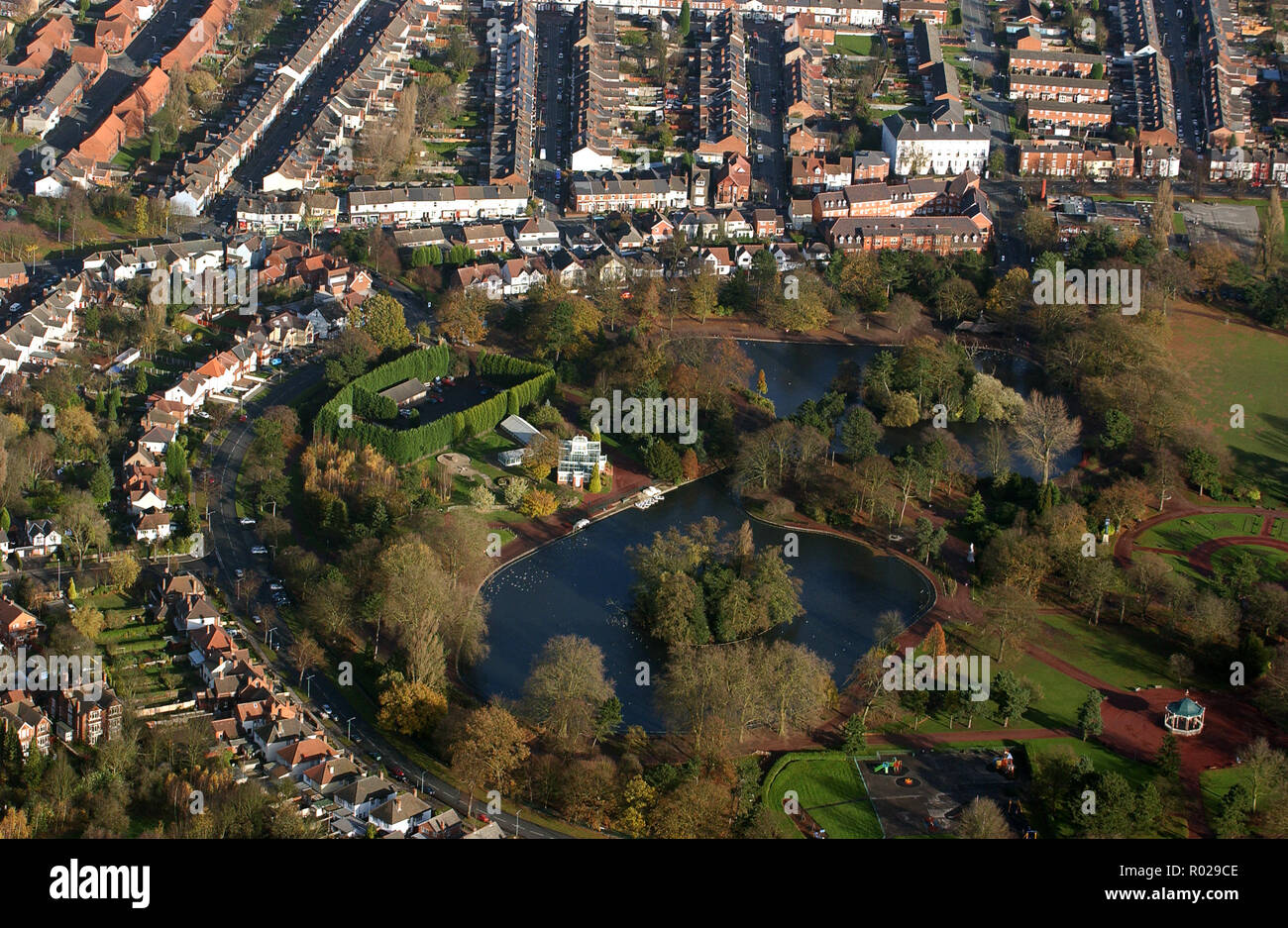 Luftaufnahme West Park in Wolverhampton West Midlands Stockfoto