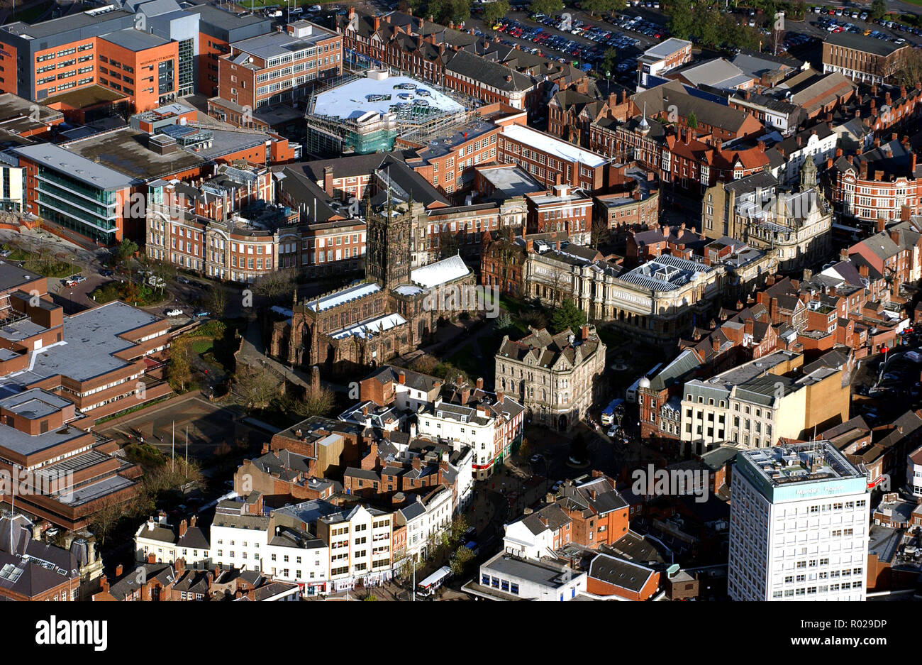 Luftaufnahme von St. Peters Kirche Wolverhampton England Großbritannien Stockfoto