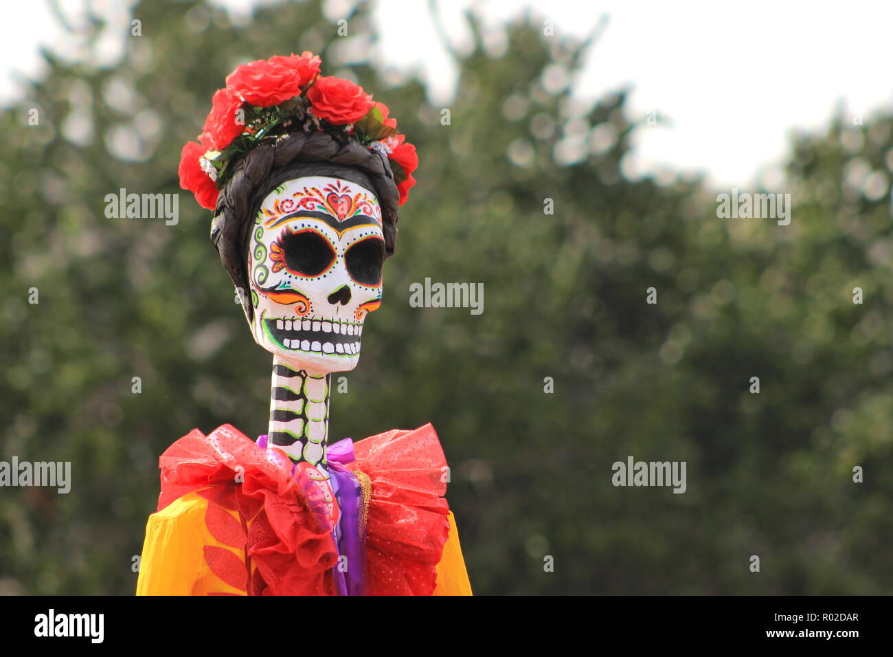 Ein catrina Abbildung während der Tag der Toten angezeigt (Dia de los U-Bahnen) Feier Stockfoto