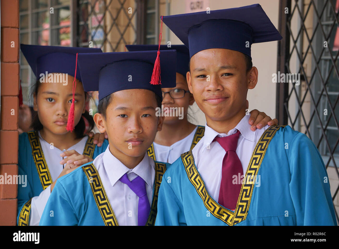 Kiulu Sabah Malaysia - 23.November 2017: Grundschüler an der Staffelung Kleidung dargestellt am 23.November 2017. Stockfoto