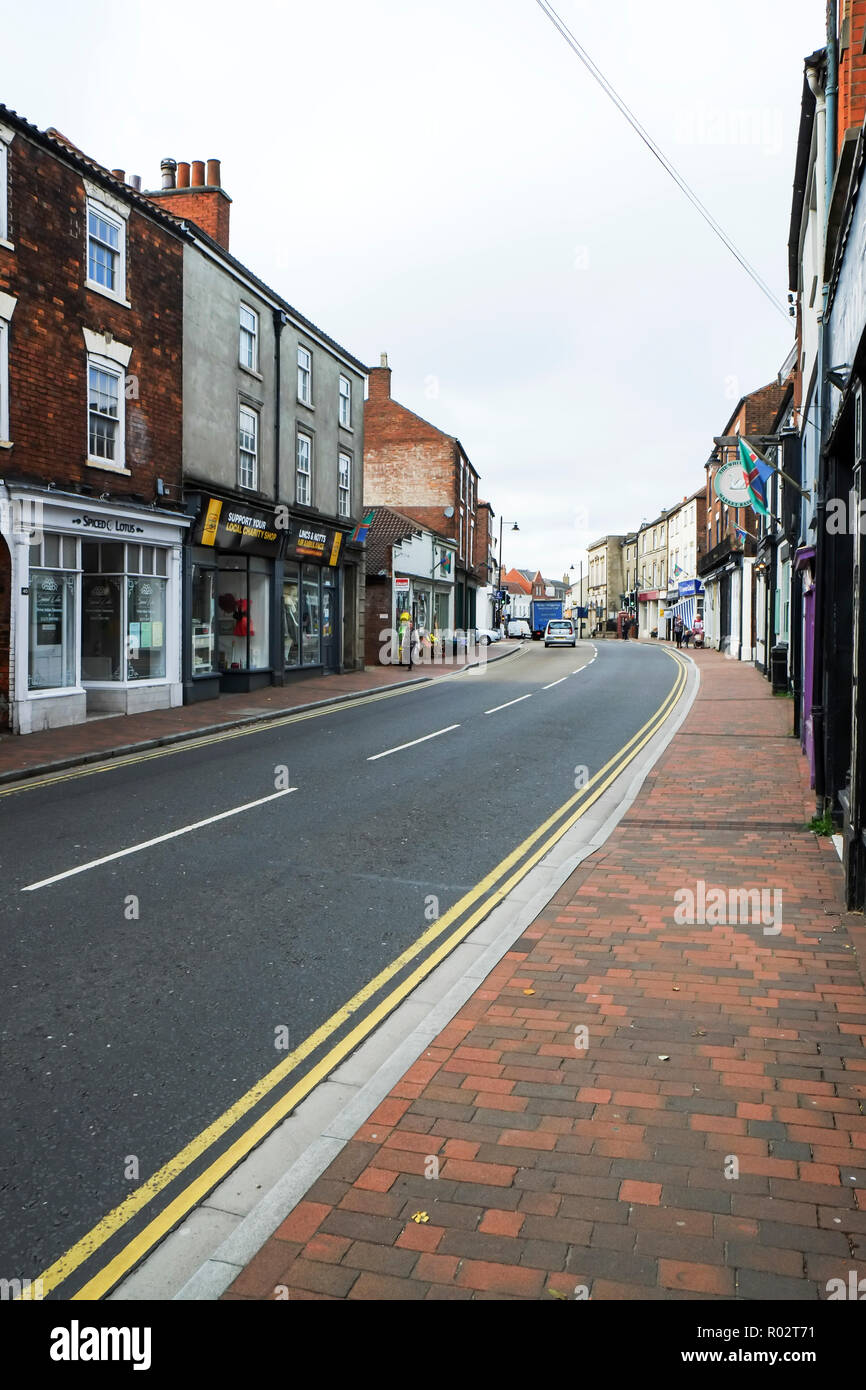 Market Rasen Lincolnshire UK England, Market Rasen, Market Rasen High Street, Market Rasen town, Market Rasen England, Market Rasen Geschäfte, Market Rasen Stockfoto