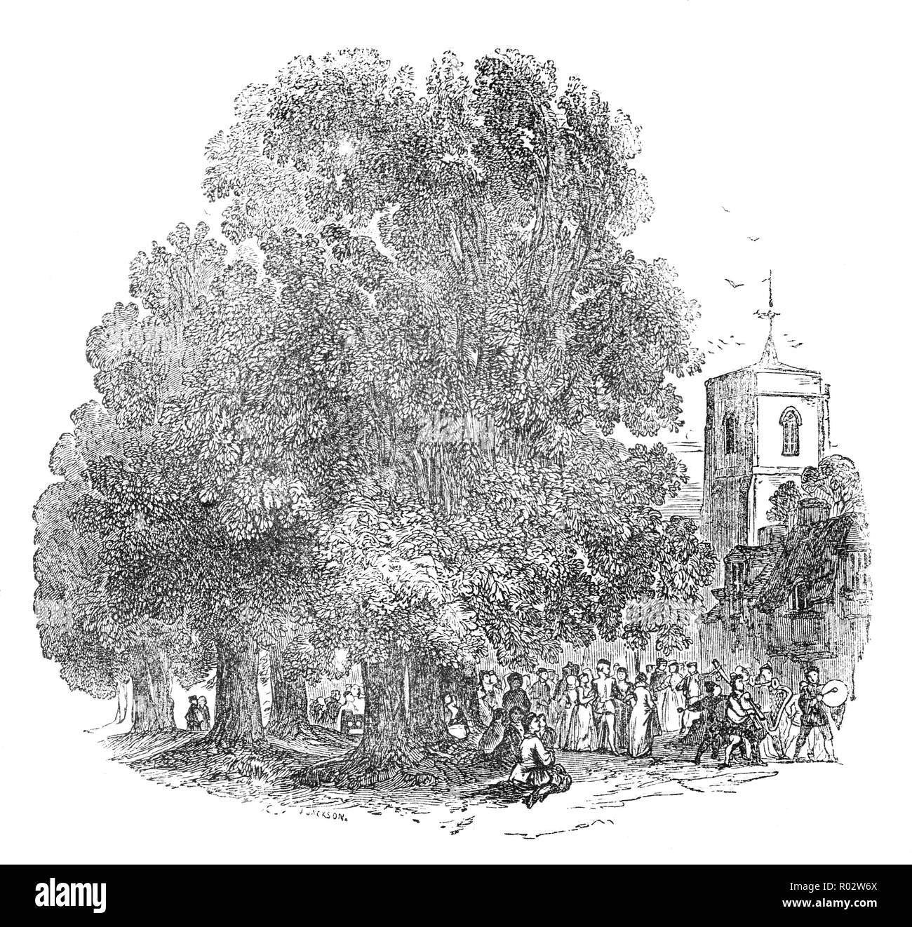 Eine mittelalterliche Hochzeit Prozession. Elisabethanischen Hochzeitsbräuche diktiert, dass die Frau hatte nur sehr wenig über die ihren Mann könnte in der Tat viele Paare am Tag ihrer Hochzeit zum ersten Mal erfüllt werden. Ehen wurden so angeordnet, dass beide Familien profitieren würde, Prestige oder Reichtum der Familie mitbringen. Während der ELISABETHANISCHEN Epoche der Geschichte Frauen waren sehr viel "zweiter Klasse der Bürger und unabhängig von ihrer sozialen Stellung wurden sie erwartet, zu heiraten. Stockfoto