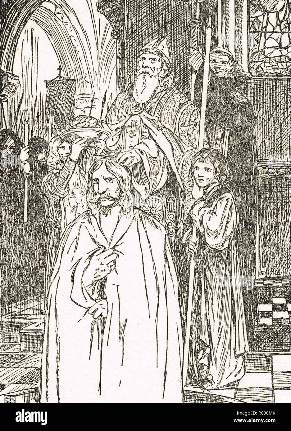 Die Taufe von Chlodwig I., erster König der Franken an Weihnachten, 25. Dezember, 501 AD Stockfoto