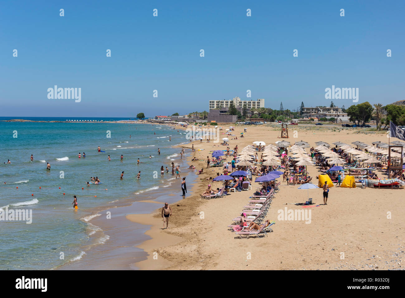 Main Beach, Kokkini Hani, Irakleio Region, Kreta (Kriti), Griechenland Stockfoto