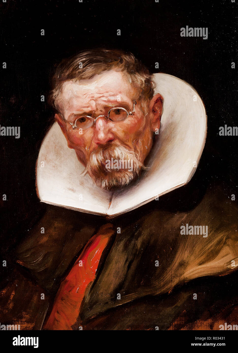 Jose San Bartolome Llaneces, Portrait eines älteren Mannes, gekleidet im Stil des Herrschaft Philipps III, 1900 Öl auf Leinwand, Fundación Banco Santander, Madrid, Spanien. Stockfoto