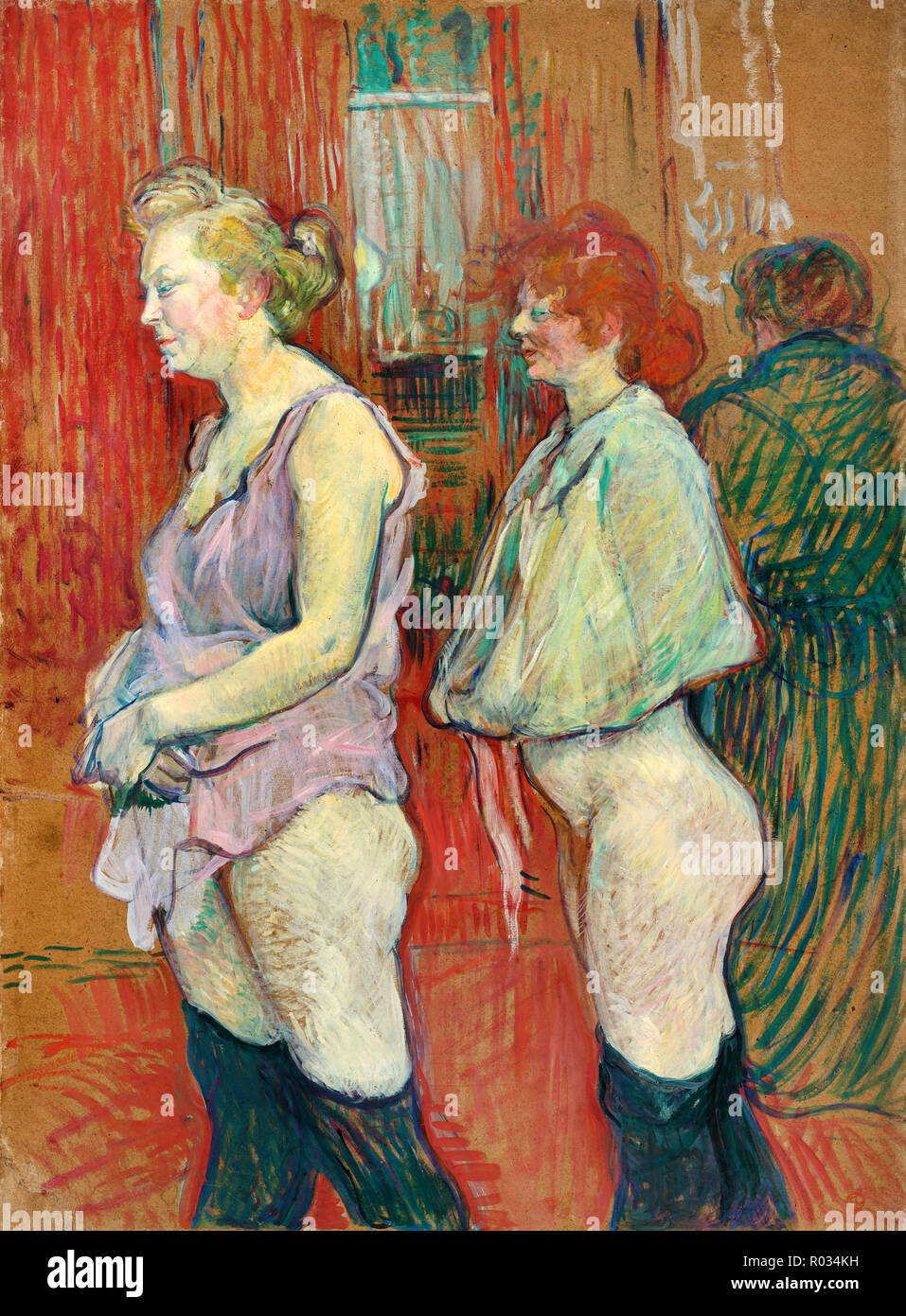 Henri de Toulouse-Lautrec, Rue des Moulins 1894 Öl auf Leinwand auf Holz, Nationalgalerie, Washington, D.C., USA. Stockfoto