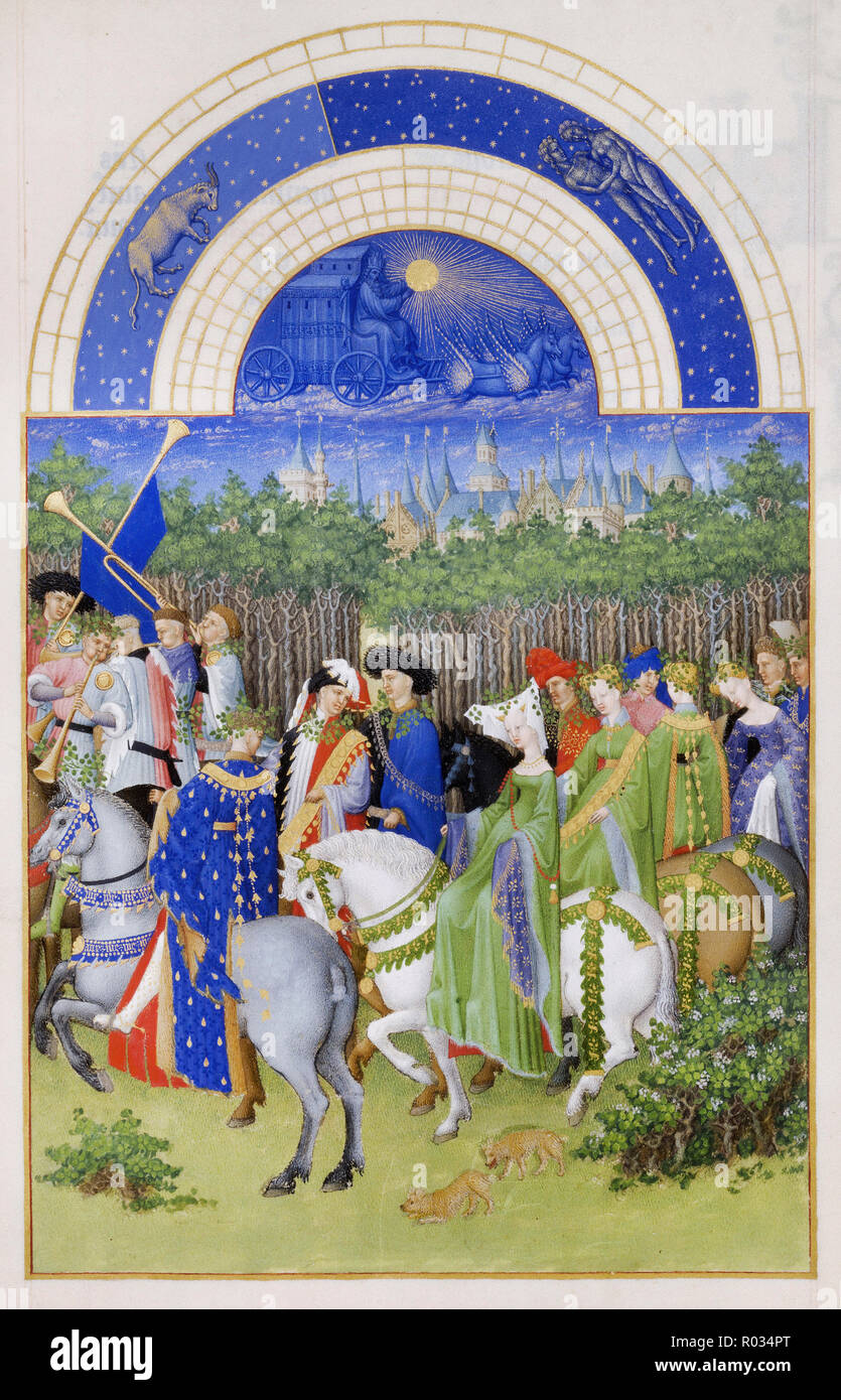 Brüder Van Limburg, sehr reiche Stunden des Herzogs von Berry, ca. 1411-1416, Tempera auf Pergament, Conde Museum, Chantilly, Frankreich. Stockfoto