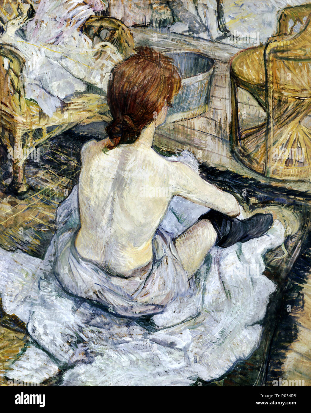 Henri de Toulouse-Lautrec, Rousse, auch bekannt als La Toilette, 1889, Öl  auf Pappe, Musée d'Orsay, Paris, Frankreich Stockfotografie - Alamy