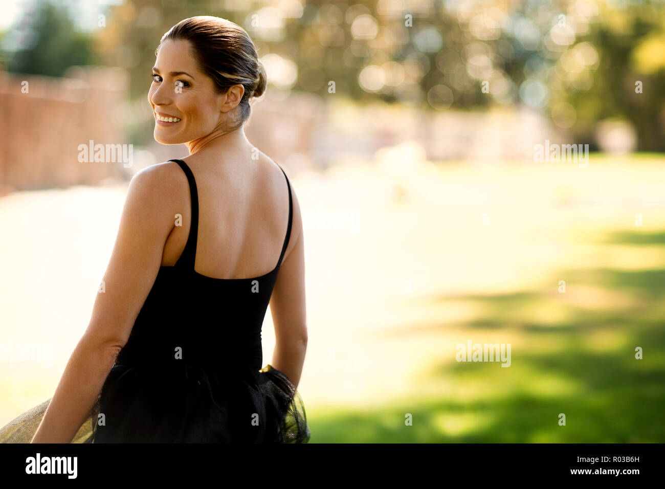 Porträt eines lächelnden Ballerina. Stockfoto