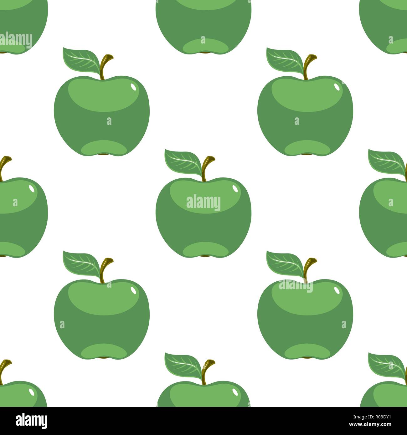 Apple Green White nahtlose Muster Hintergrund Stock Vektor