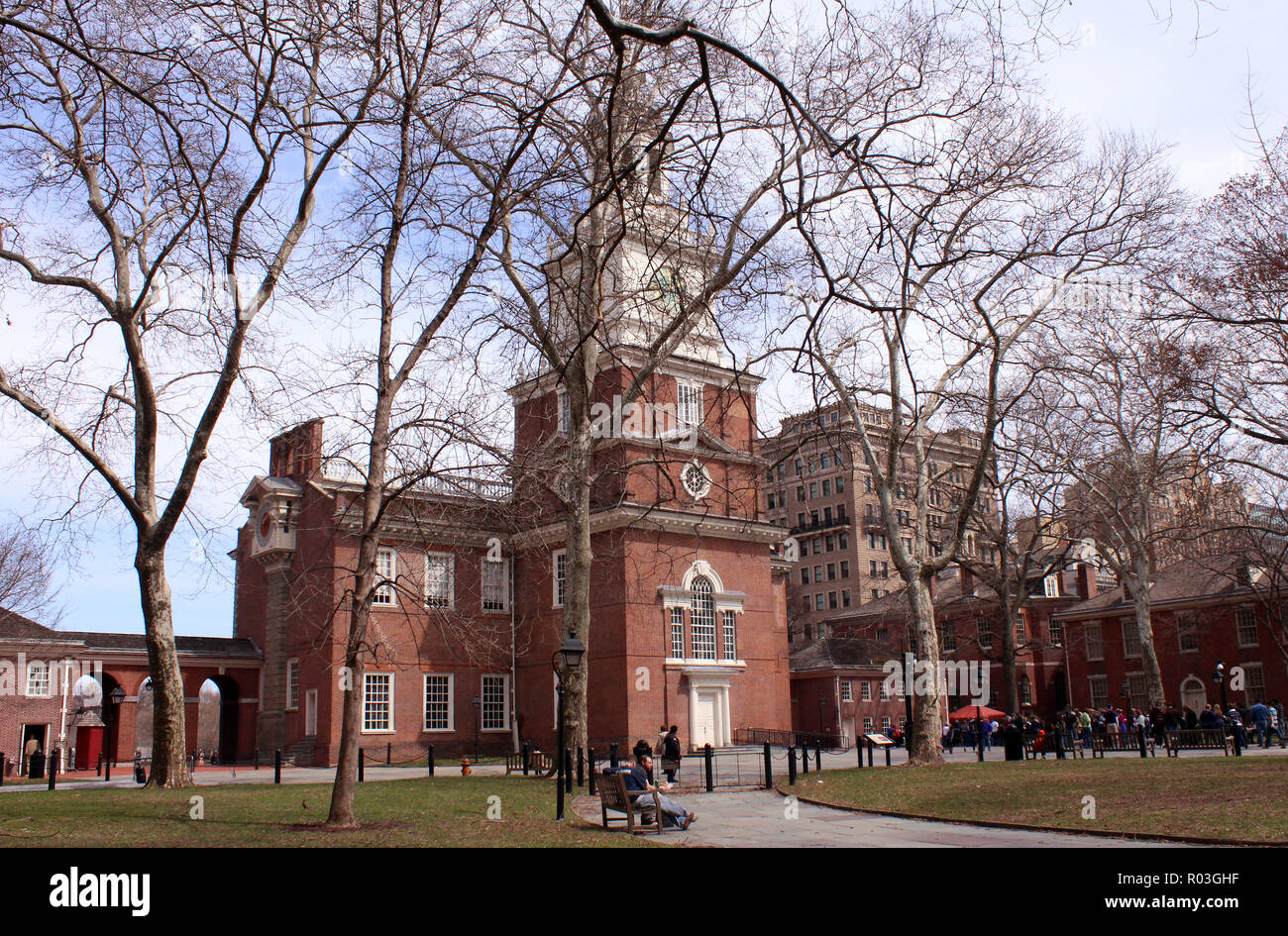 Die Independence Hall, wo die US-Erklärung der Unabhängigkeit im Jahre 1776 unterzeichnet wurde, Philadelphia, Pennsylvania Stockfoto