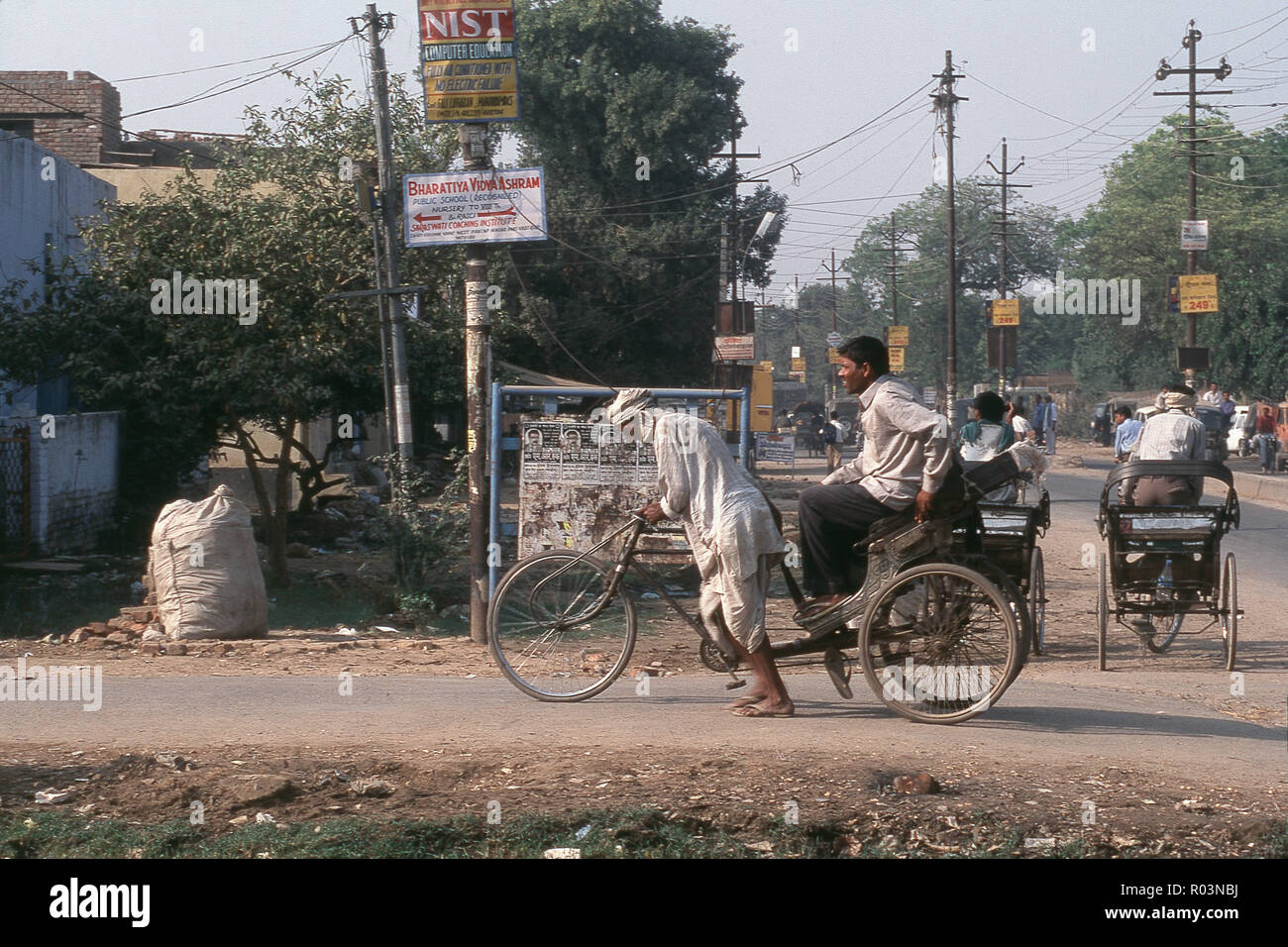 Zyklus Rikschas in Mathura, Uttar Pradesh, Indien, Asien Stockfoto