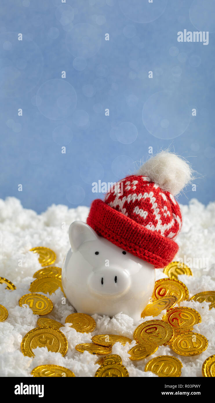 Weihnachten piggy Bank Platz kopieren Stockfoto