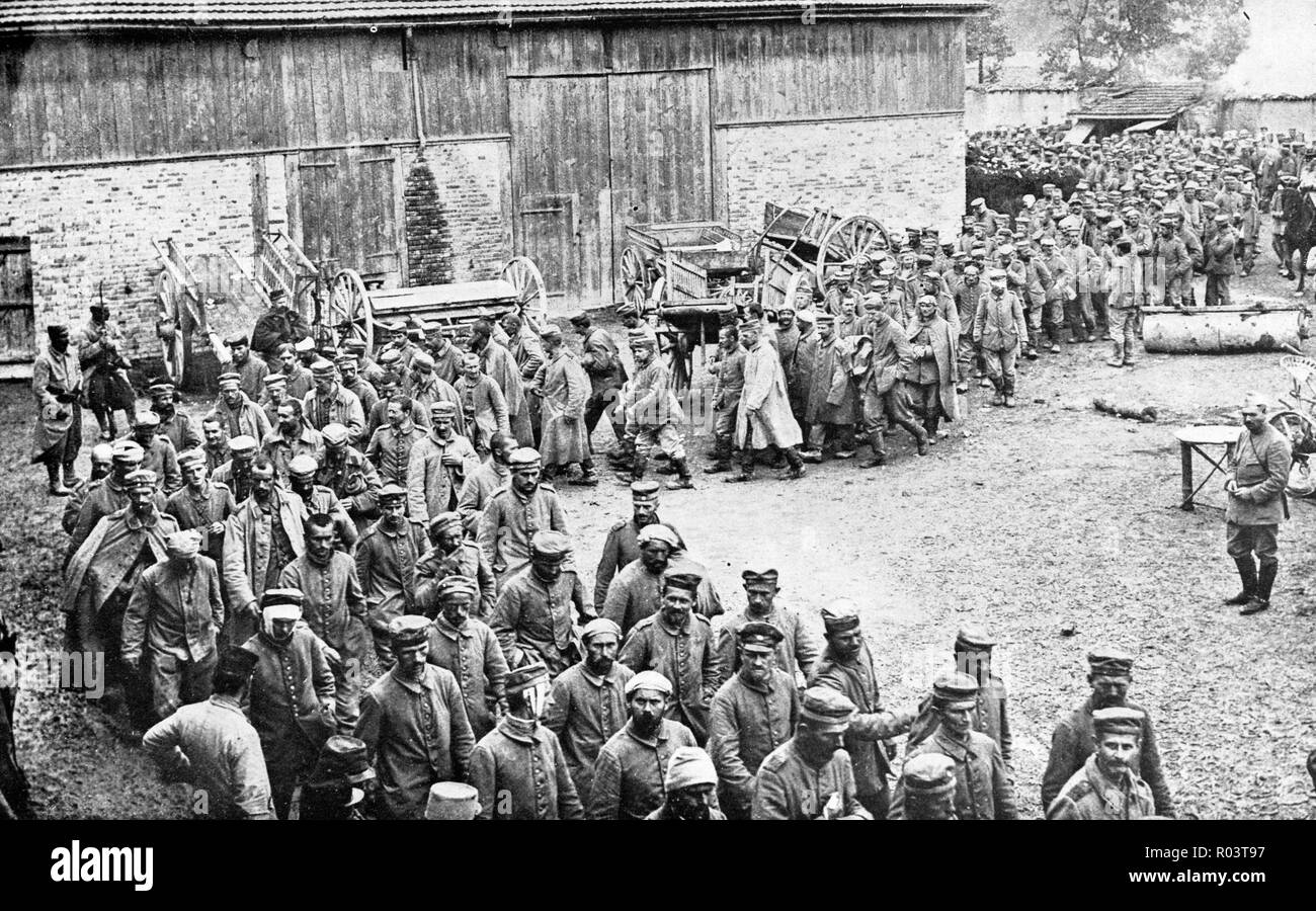 Deutsche Kriegsgefangene, 1915, Frankreich Stockfoto