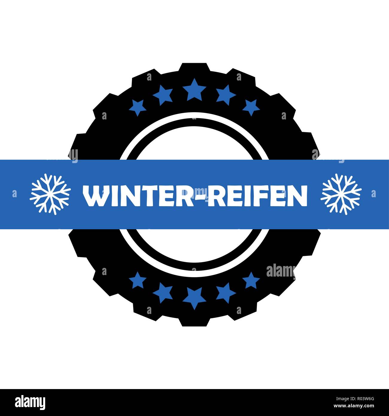Winter Autoreifen fünf Sterne Service Vector Illustration Stock Vektor
