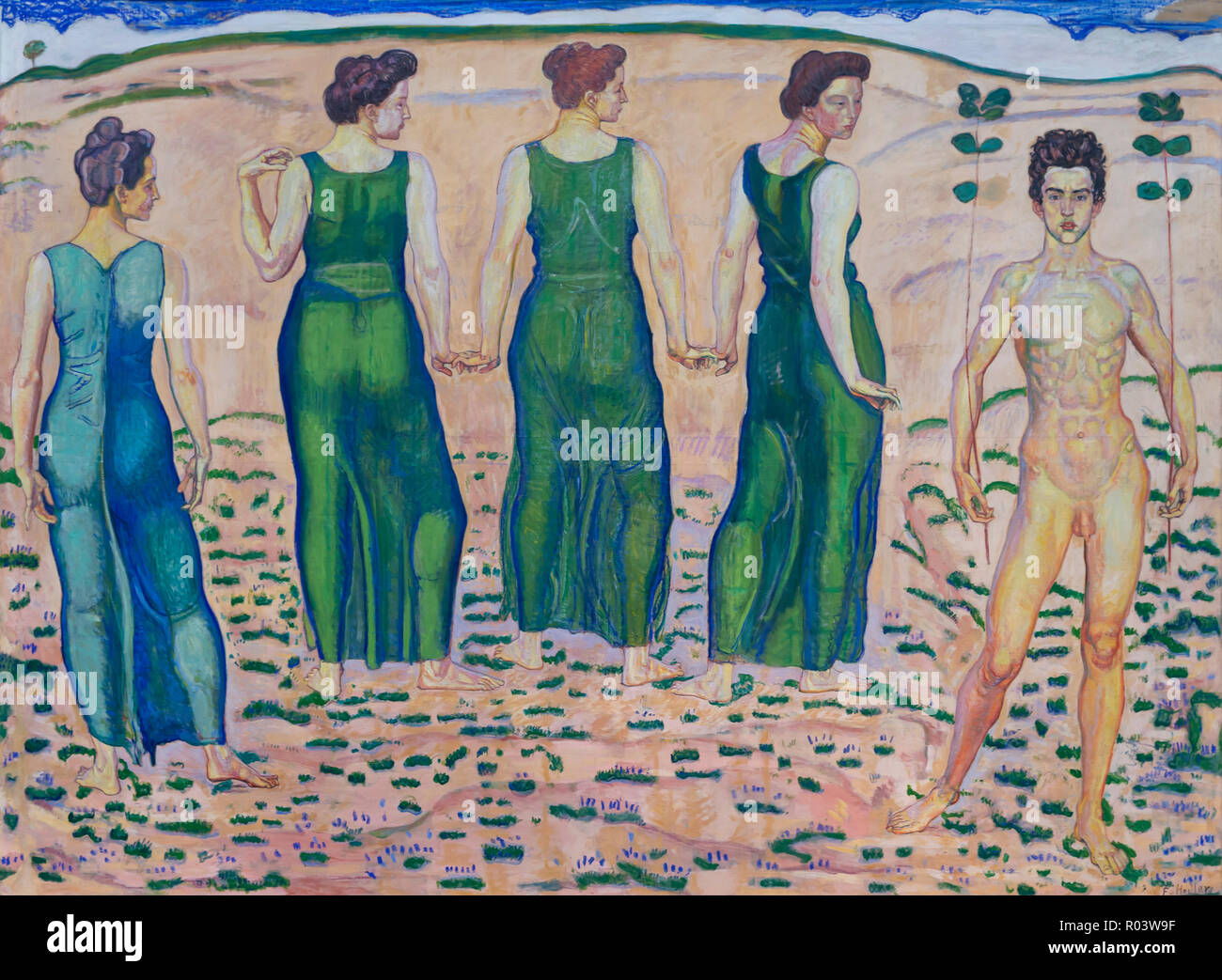 Jugend bewundert von Frau, Ferdinand Hodler, 1903-1905, Zürich, Kunsthaus, Zürich, Schweiz, Europa Stockfoto