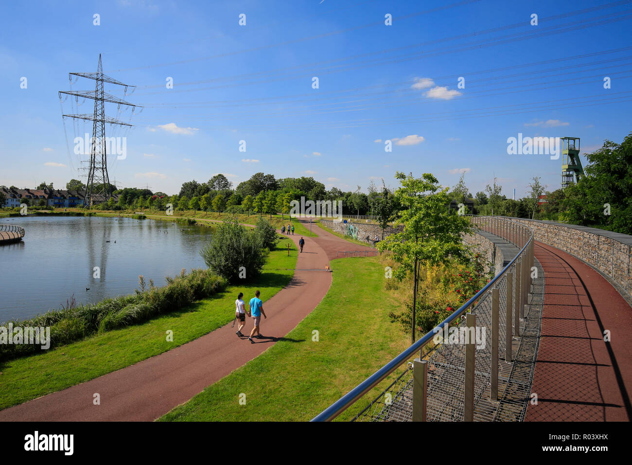 Essen, Ruhrgebiet, Deutschland, Krupp-Park, See, Stadtentwicklung Projekt Krupp-Guertel Stockfoto