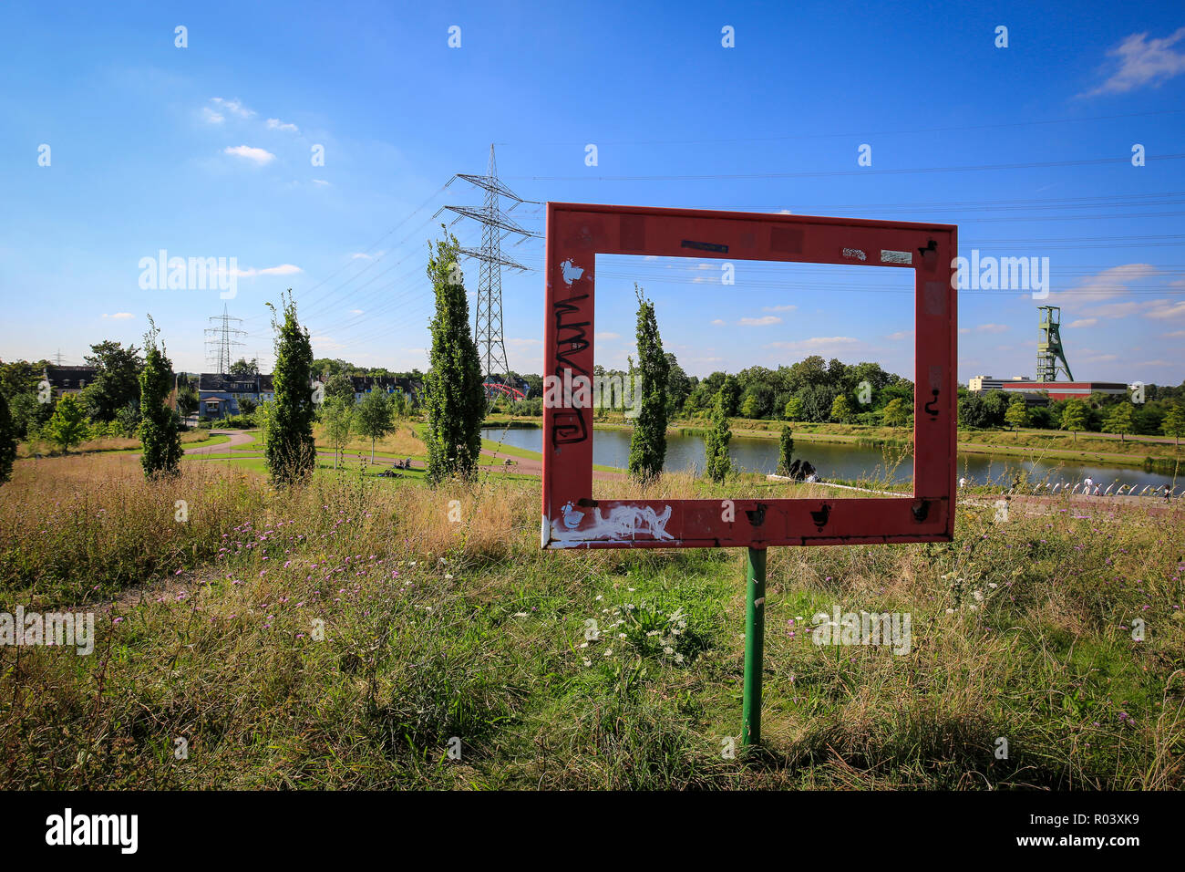 Essen, Ruhrgebiet, Deutschland, Krupp-Park, See, Stadtentwicklung Projekt Krupp-Guertel Stockfoto