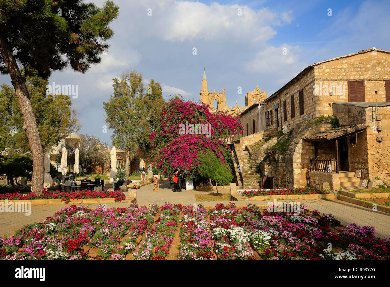 Famagusta, Türkische Republik Nordzypern, Zypern - Altstadt mit Lala-Mustafa-Pascha Moschee Stockfoto