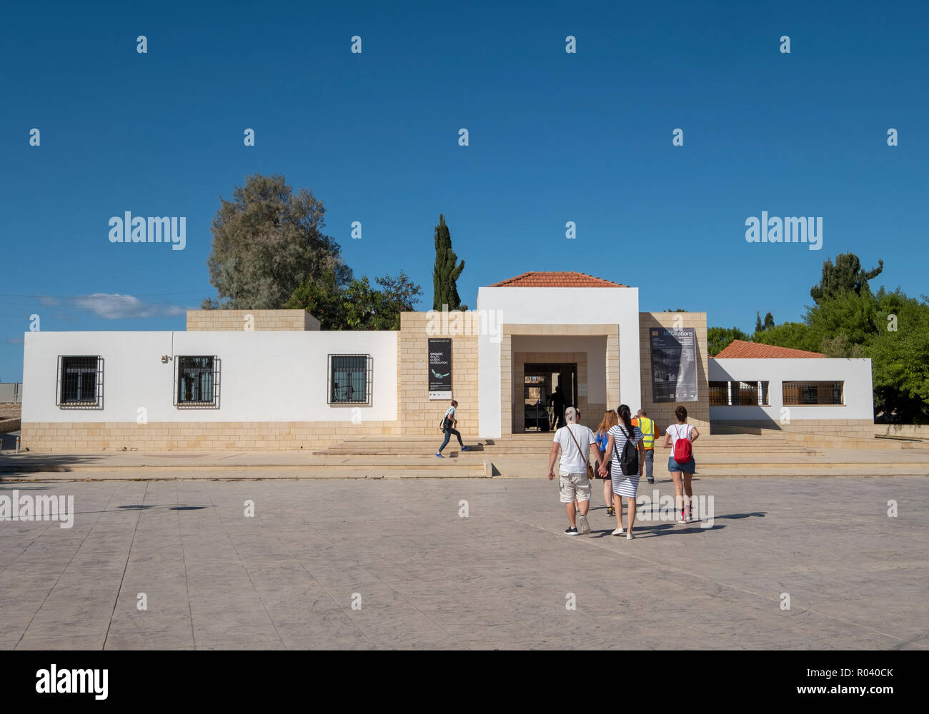 Eintritt zu den Archäologischen Park in Paphos, Cyprustourist Ziel Stockfoto