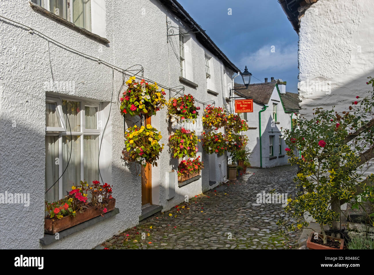Wordsworth Street Hawkshead Village South Lakeland Cumbria GROSSBRITANNIEN Stockfoto