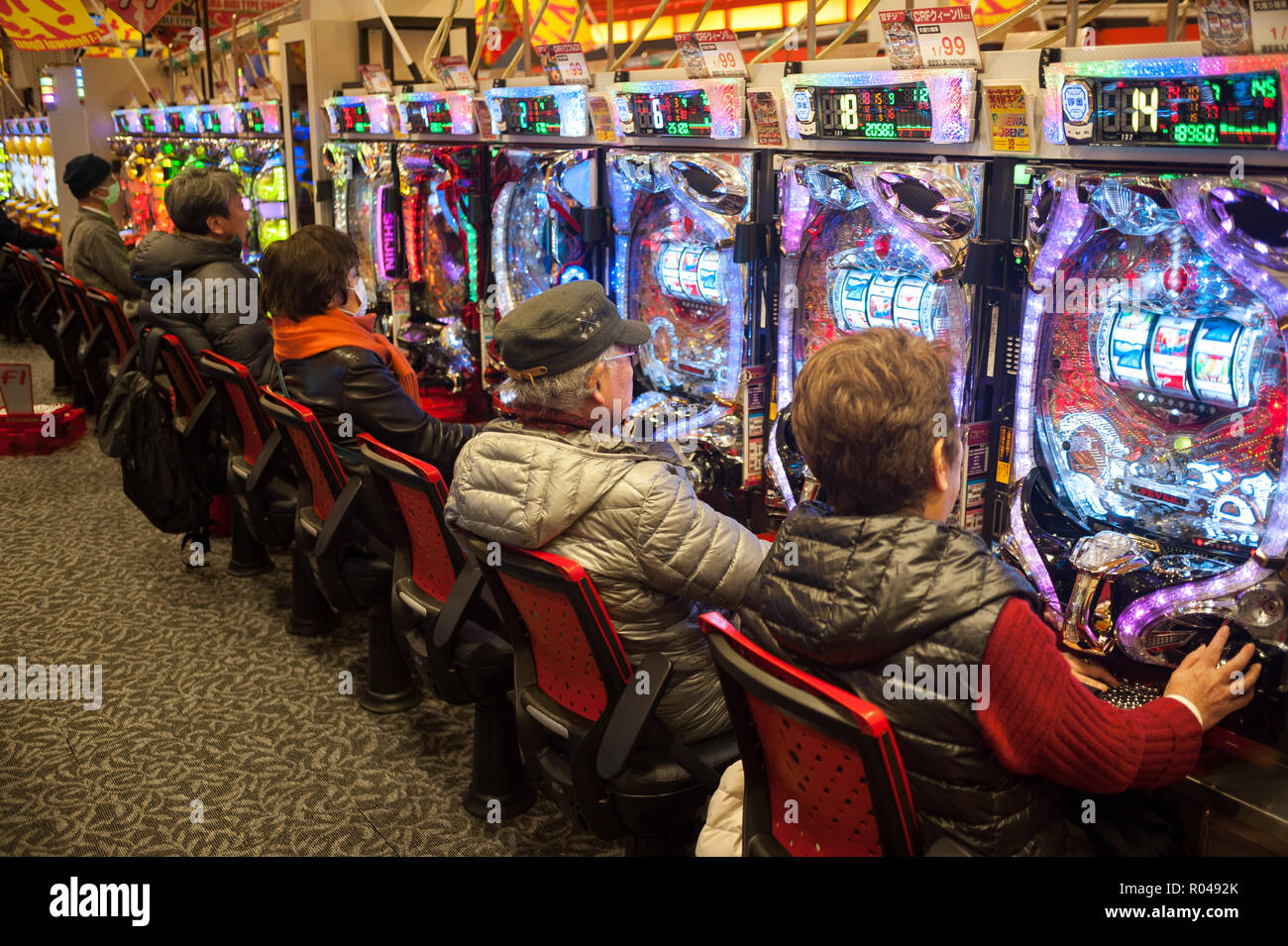 Kyoto, Japan, Pachinko arcade Stockfoto