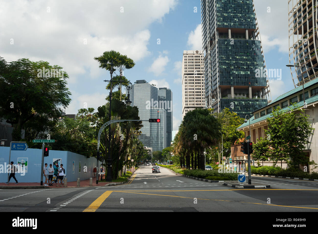 Singapur, Republik Singapur, Blick entlang der Beach Road Stockfoto
