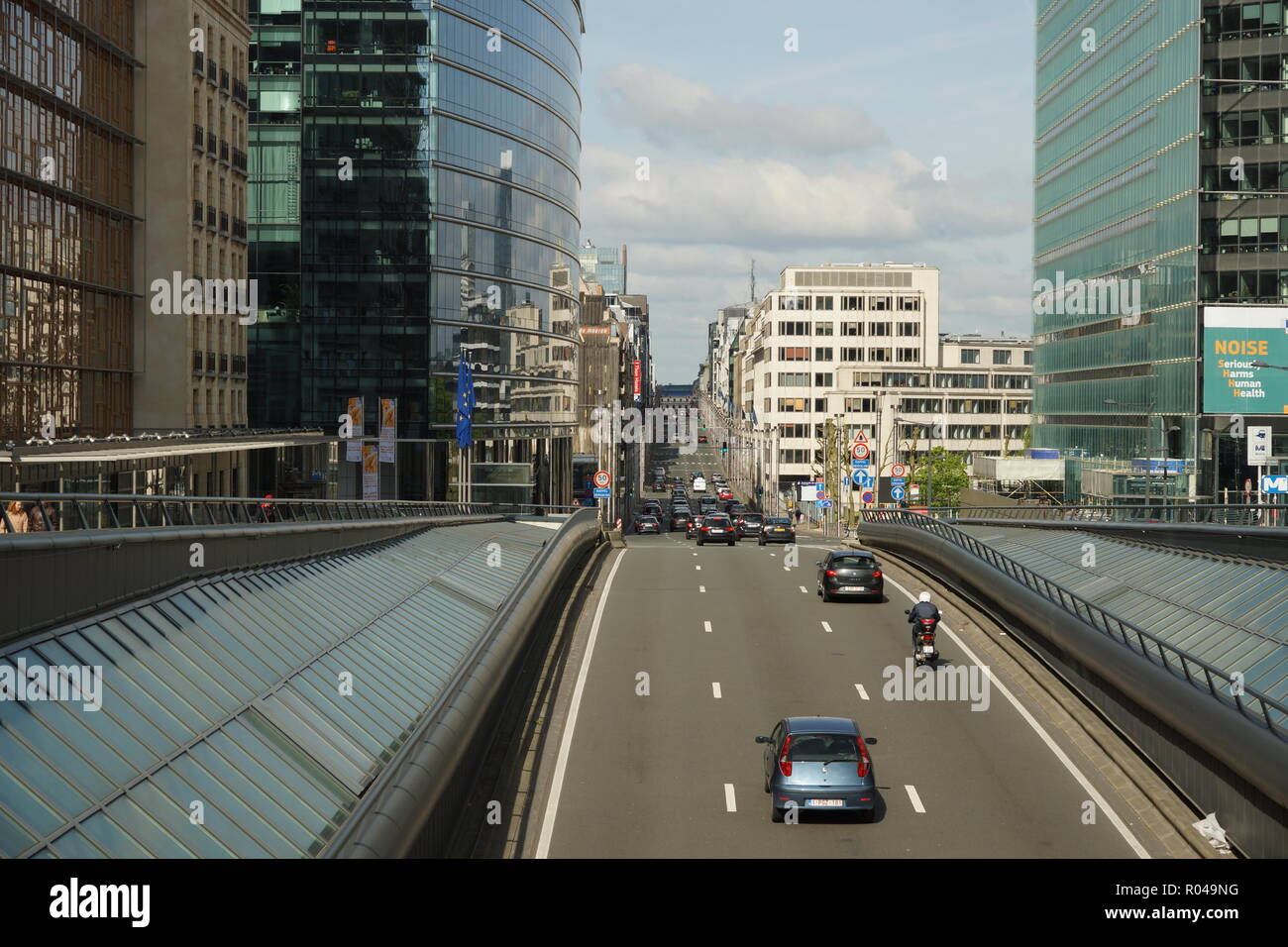 Straße in Brüssel Europa Regierungsviertel EU-Parlament Stockfoto