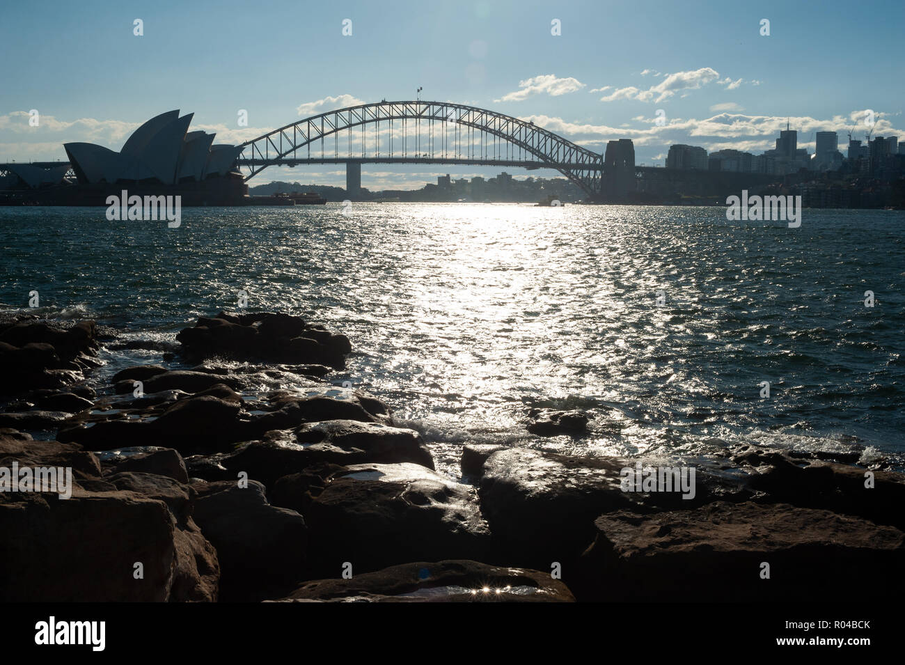 Sydney, Australien, Sydney Opera House und die Harbour Bridge Stockfoto