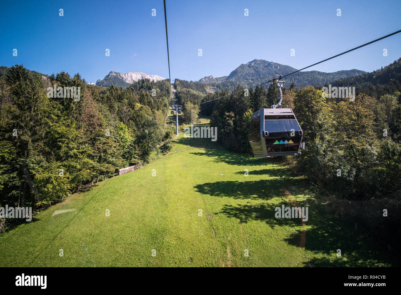 Mit der Seilbahn auf den Jenner Berg, Nationalpark Berchtesgaden, Deutschland, Europa Stockfoto