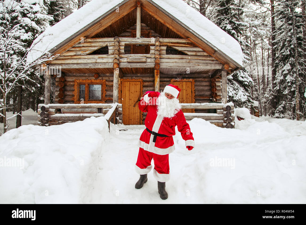 Das tägliche Leben von Santa Claus. Heimat von Santa Claus am Nordpol. Stockfoto