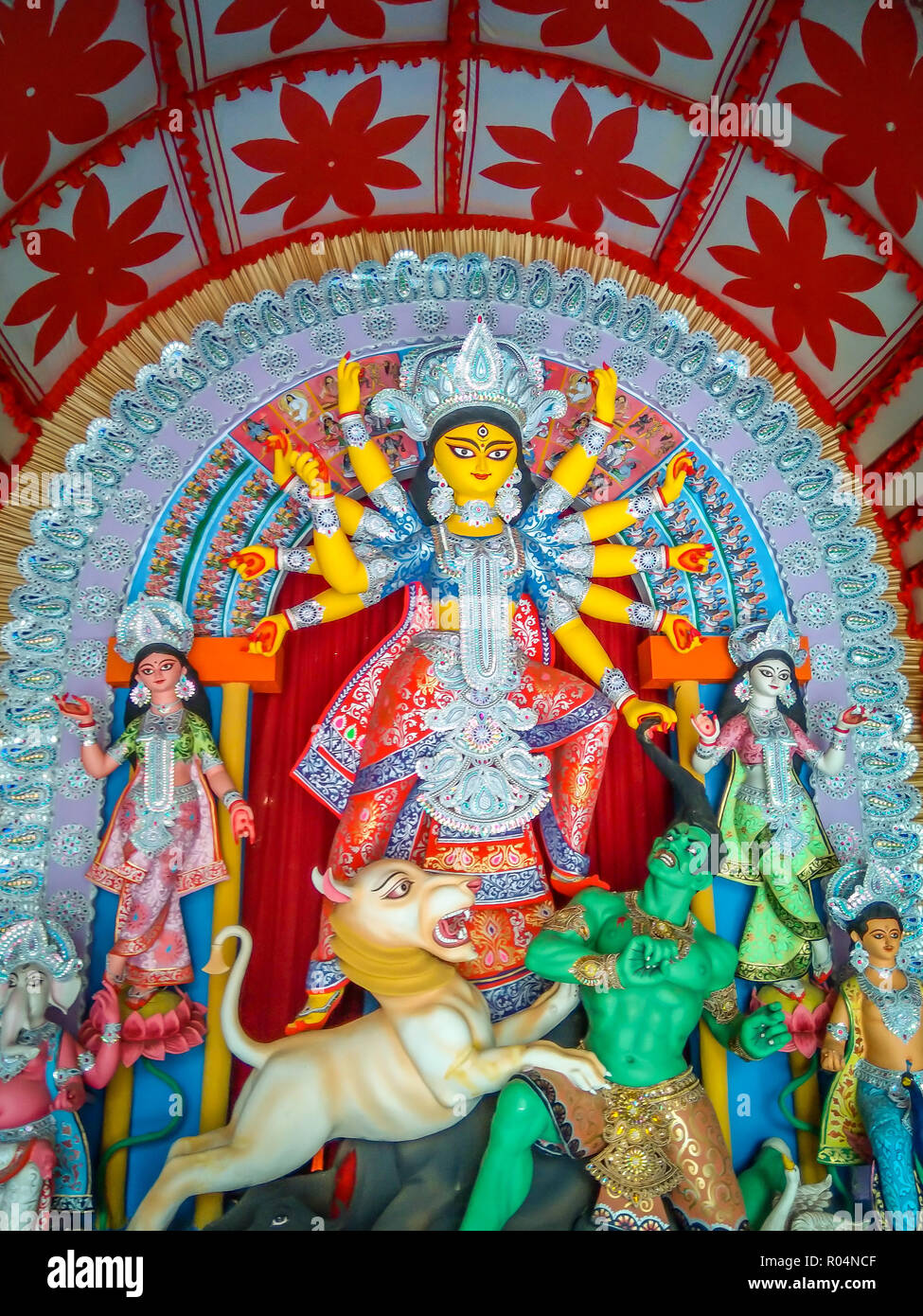 Durga Puja Festival in Bengalen in Indien Stockfoto