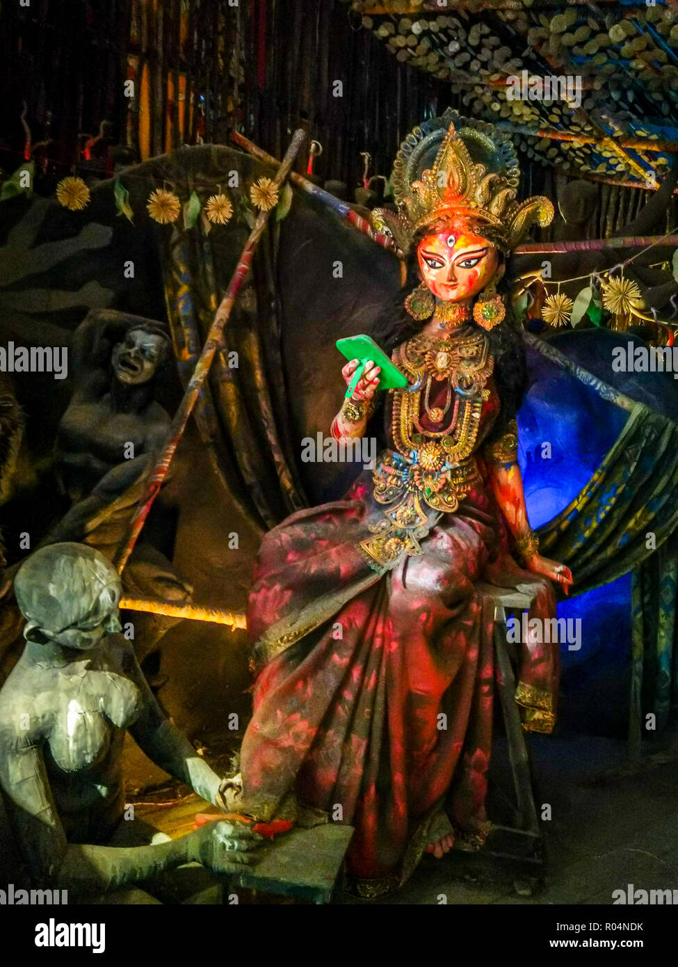 Lakshmi oder Laxmi, ist die hinduistische Göttin des Reichtums, Reichtum, Wohlstand und Schönheit Stockfoto