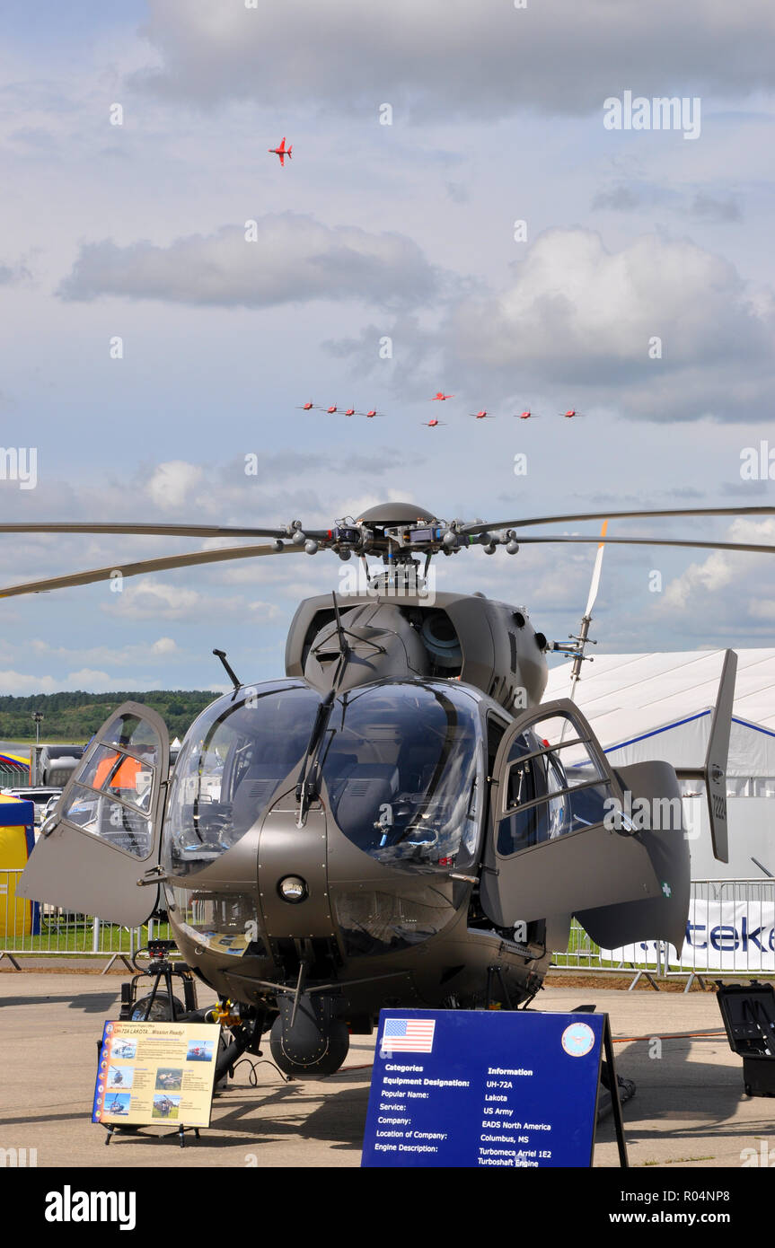 EADS Airbus Eurocopter Hubschrauber UH-72Lakota zweimotorige Hubschrauber auf der internationalen Luftfahrtausstellung in Farnborough. Die UH-72 ist eine militarisierte Version Stockfoto