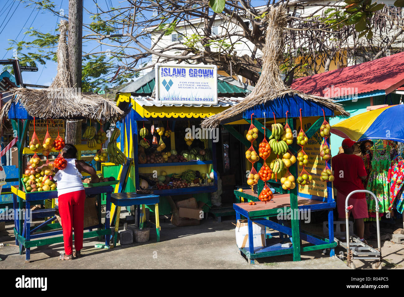 Markt im Freien, Clifton, Union Island, den Grenadinen, St. Vincent und die Grenadinen, Karibik, Karibik, Zentral- und Lateinamerika Stockfoto