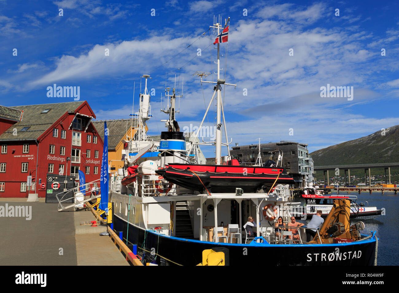 Port, Tromso Stadt, Insel Tromsoya, Troms County, Norwegen, Skandinavien, Europa Stockfoto