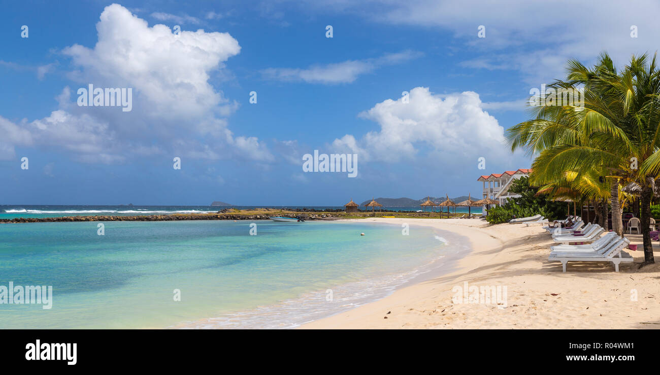 David's Beach Hotel, große Sands Beach an der Belmont Bay, Union Island, den Grenadinen, St. Vincent und die Grenadinen, Karibik, Karibik Stockfoto