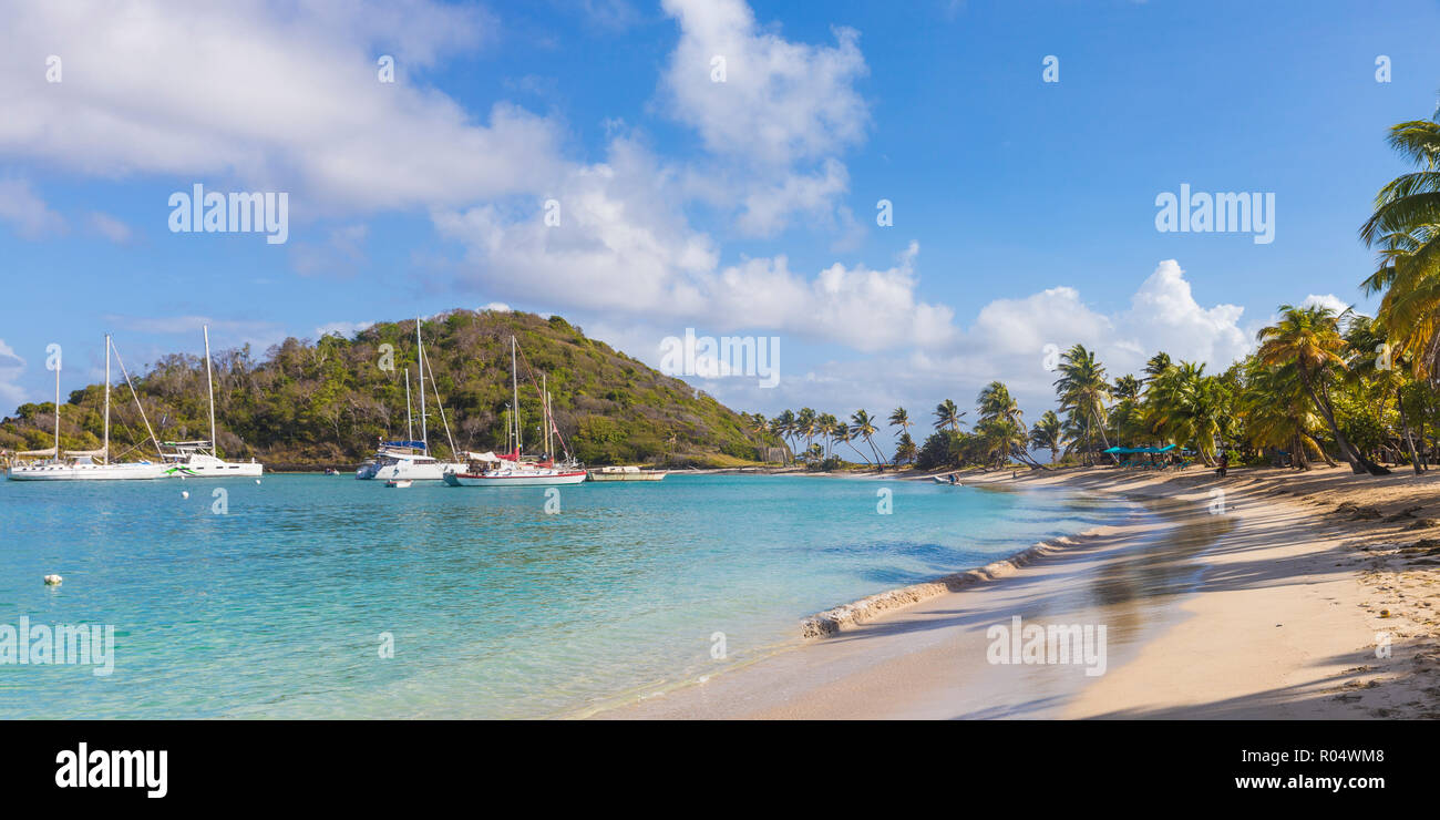 Saltwhistle Bay, Mayreau, den Grenadinen, St. Vincent und die Grenadinen, Karibik, Karibik, Zentral- und Lateinamerika Stockfoto