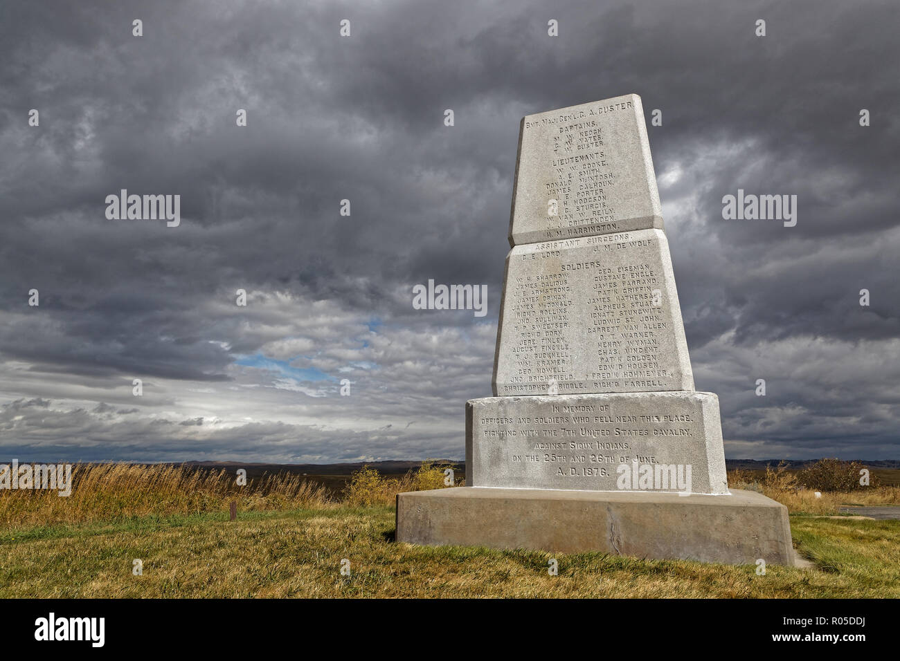 LITTLE BIG HORN, Montana, 20. September 2018: Little Bighorn Battlefield National Monument. Denkmal ist ein Denkmal für diejenigen, die in Der Kampf Stockfoto