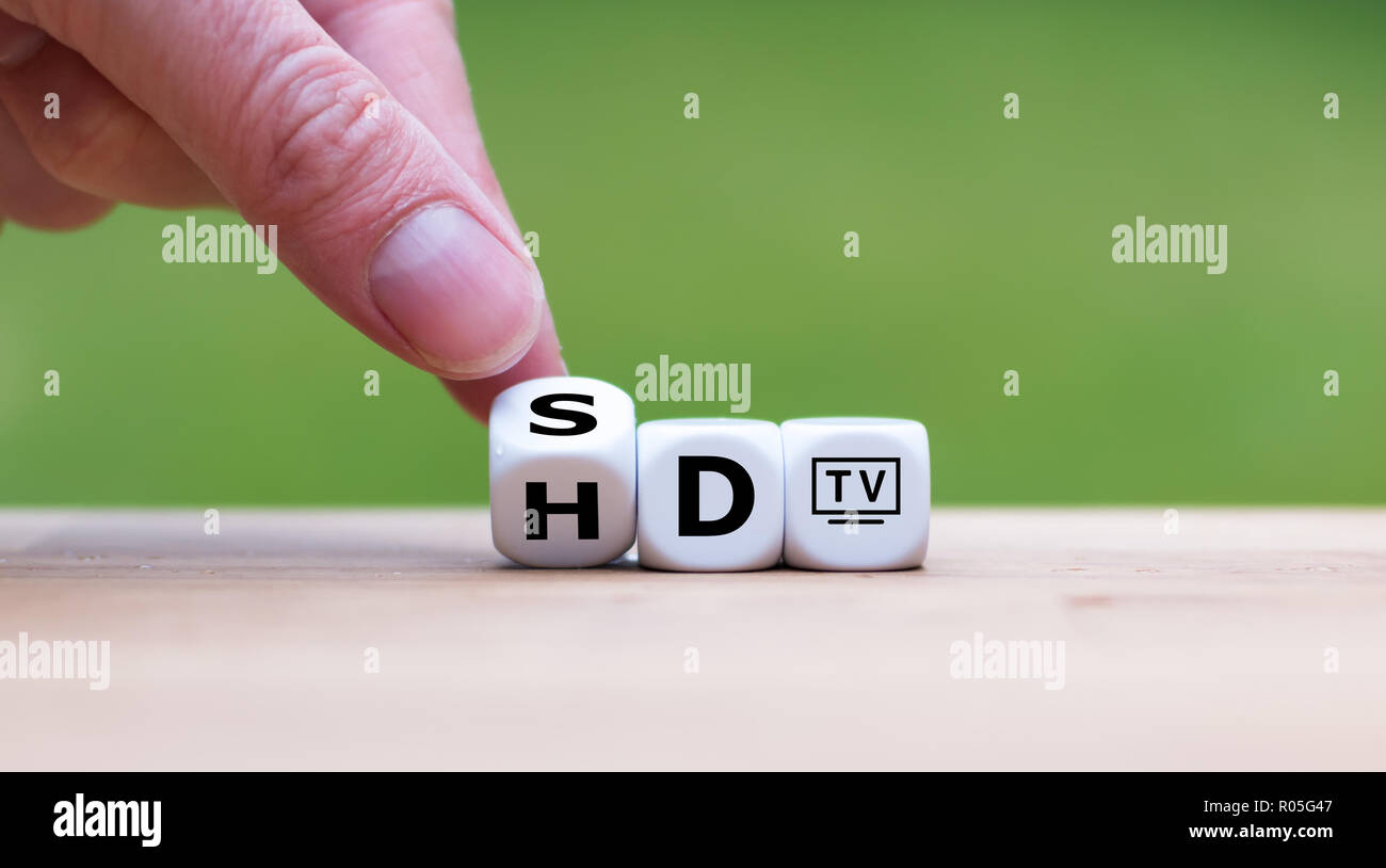 Symbol der Wechsel von SD zu HD-TV Stockfoto