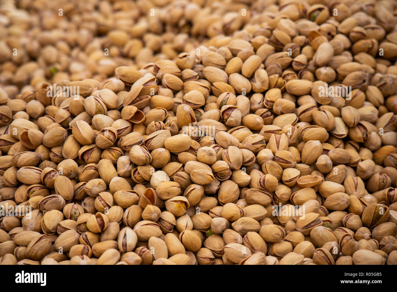 Stapel von Pistazien Stockfoto