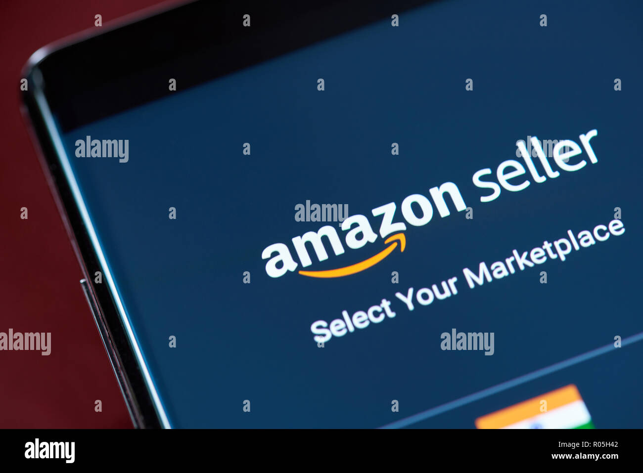 New York, USA - November 1, 2018: Amazon Verkäufer app Menü Bildschirm des Smartphones Nähe zu sehen. Stockfoto