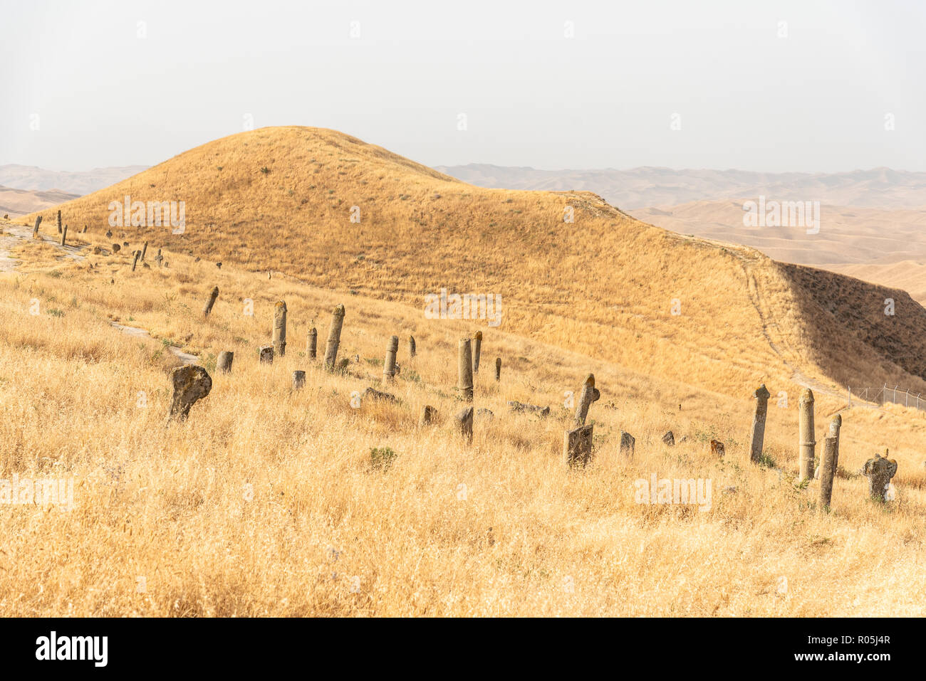 Khaled Nabi Friedhof, in der Gokcheh Dagh Hügel der turkmenischen Sahra in Golestan, nördlichen Iran gelegen Stockfoto