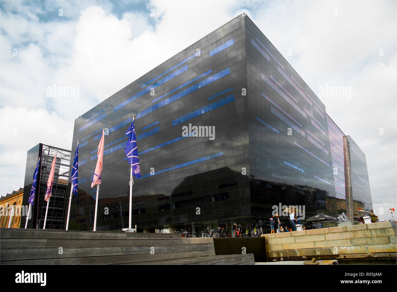 Der Schwarze Diamant Bibliothek Kopenhagen Dänemark Hauptstadt Stockfoto