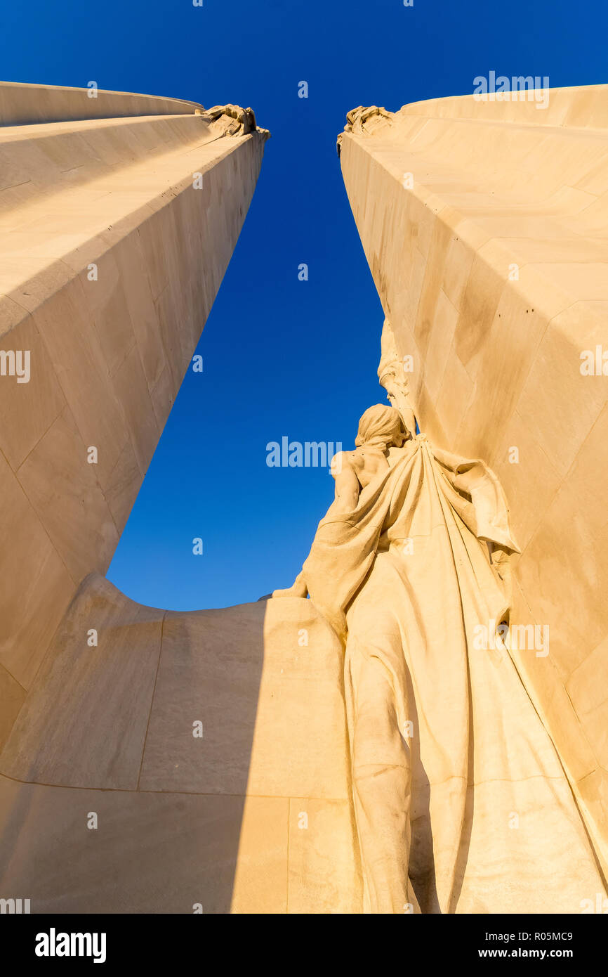 Die kanadische Ersten Weltkrieg Denkmal an der Vimy Ridge bei Sonnenuntergang in der Nähe von Arras Frankreich 016 Stockfoto